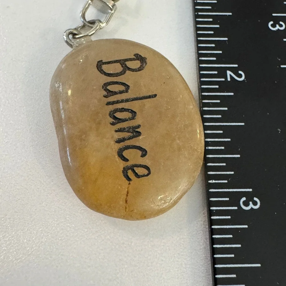 Inspirational Stone Keychain Balance‎ Zen Meditation Gift